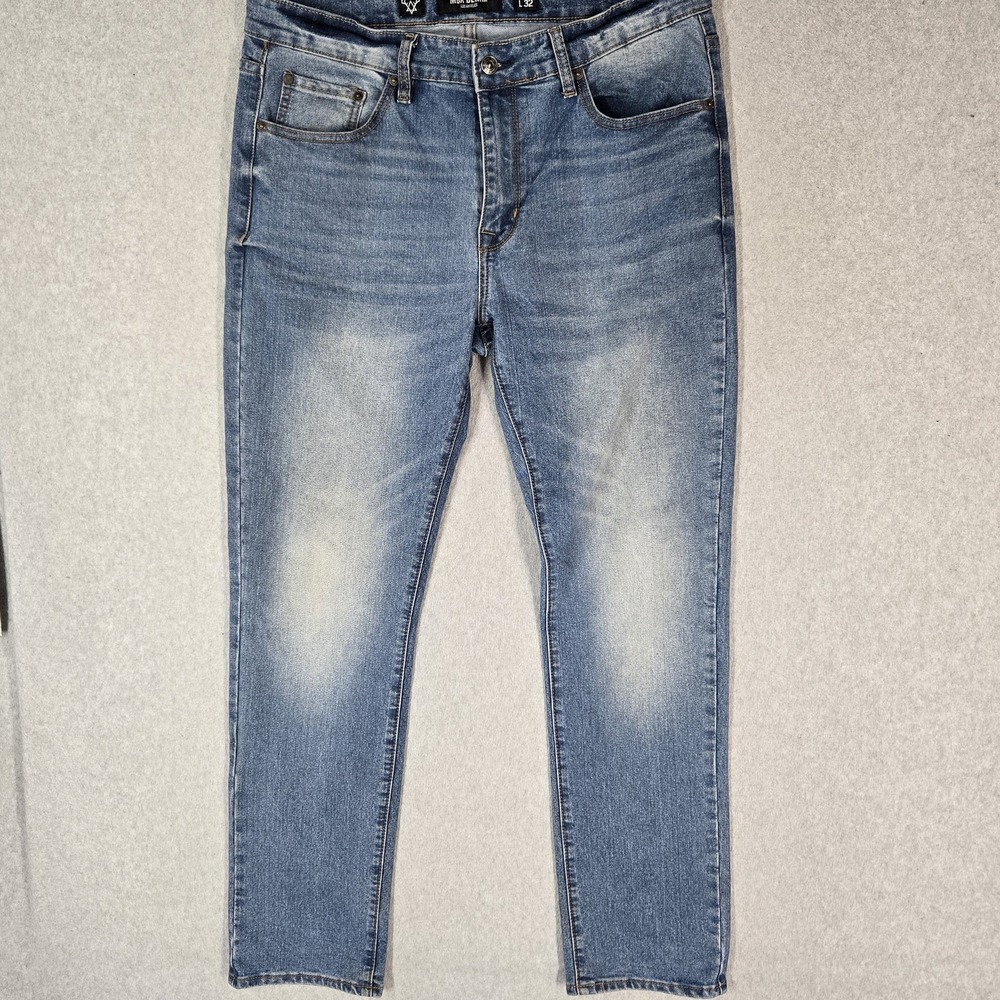 MBX Denim Men Jeans 34X32 Blue Denim 29" Inseam Slim Straight